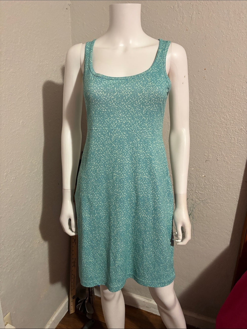 Columbia Teal Speckled Scoop Neck Mini Dress